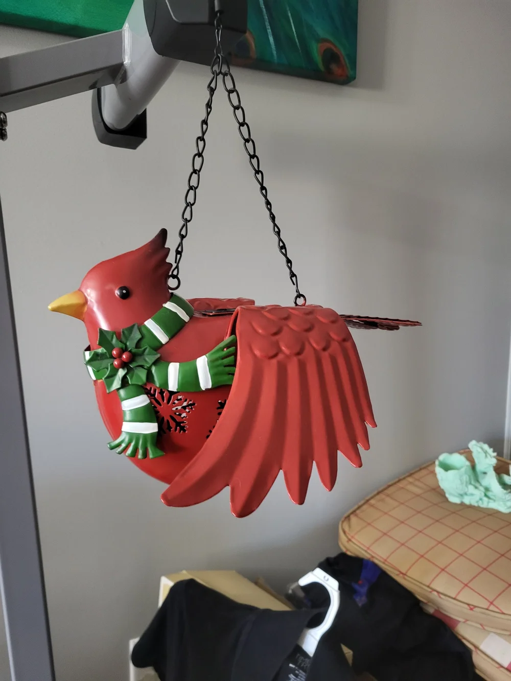 Red Cardinal Hanging Bird Feeder - Decorative Holiday Design